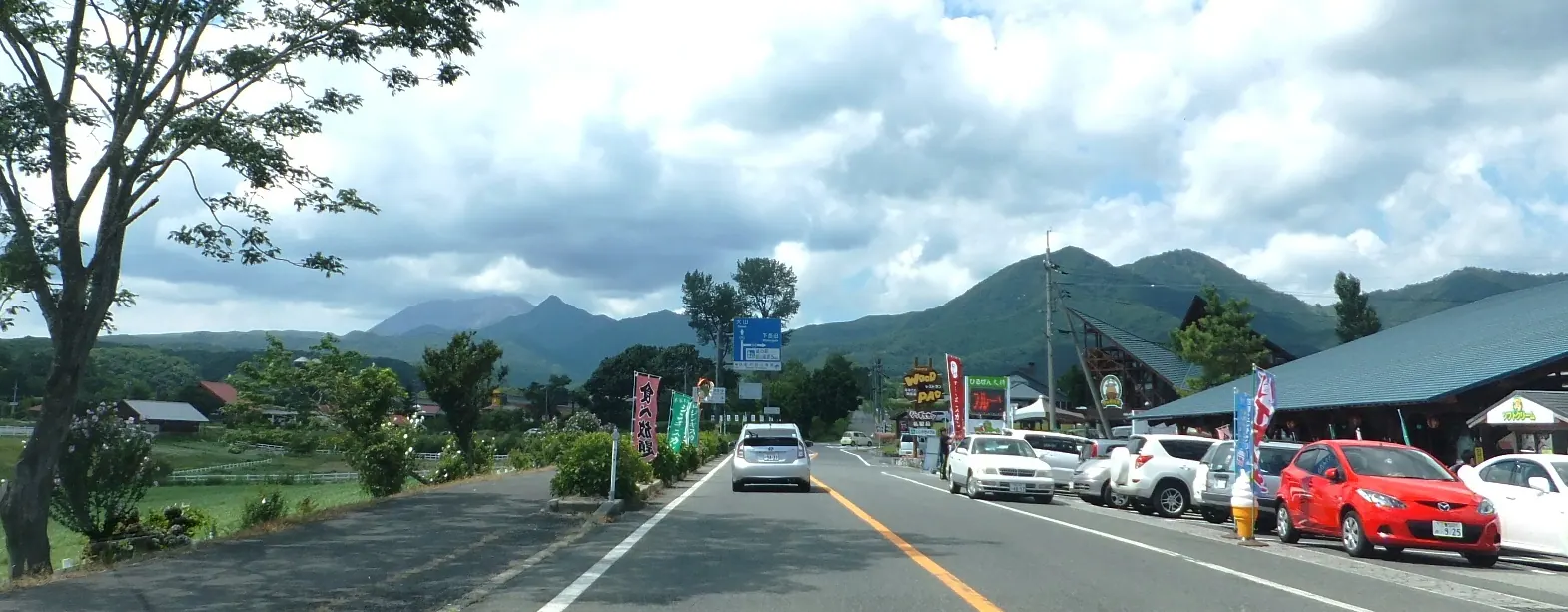 2012年に蒜山上福田の県道114号周辺で撮影された道路と沿道