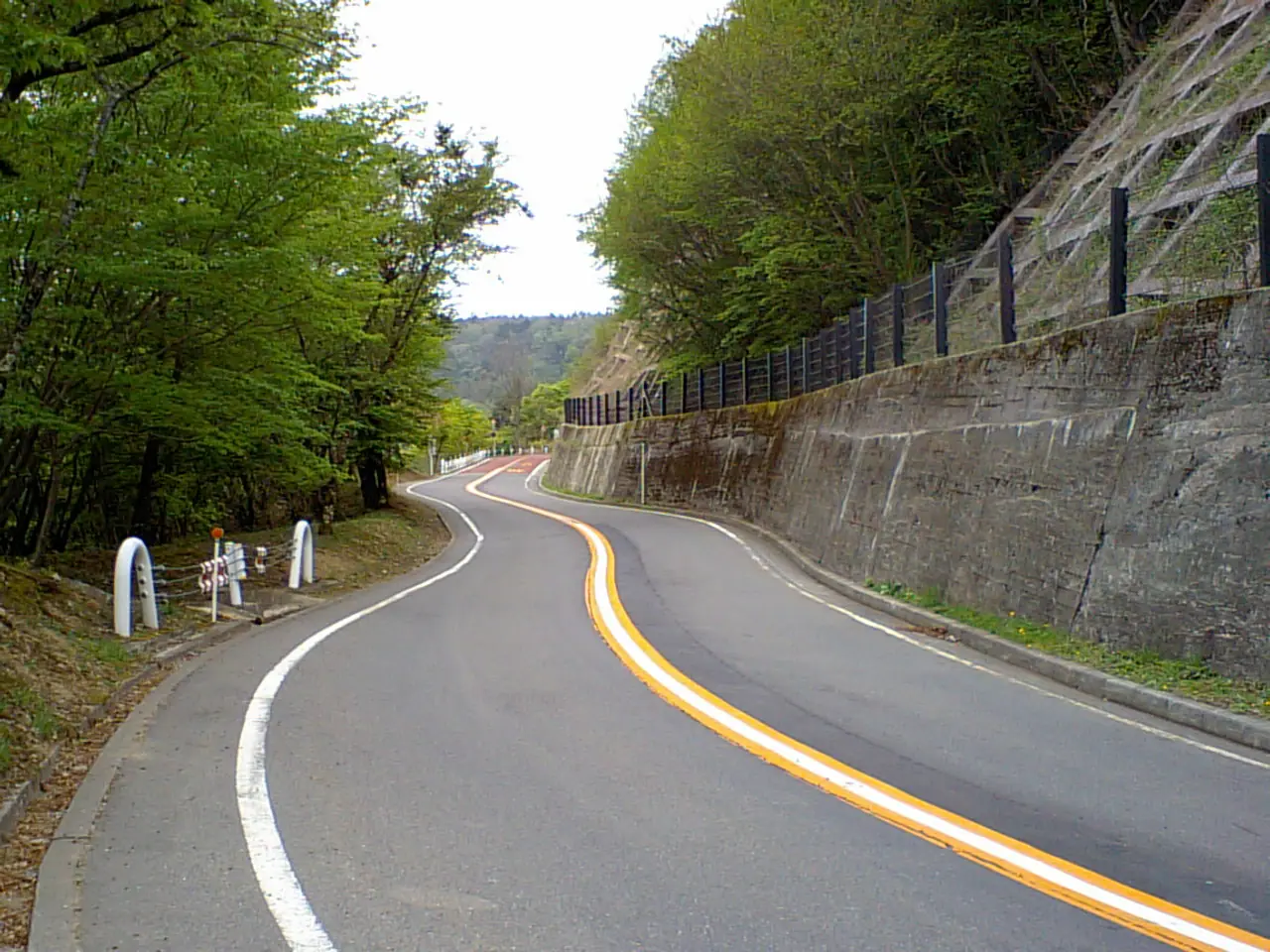 2010年に撮影された奥多摩周遊道路のカーブ