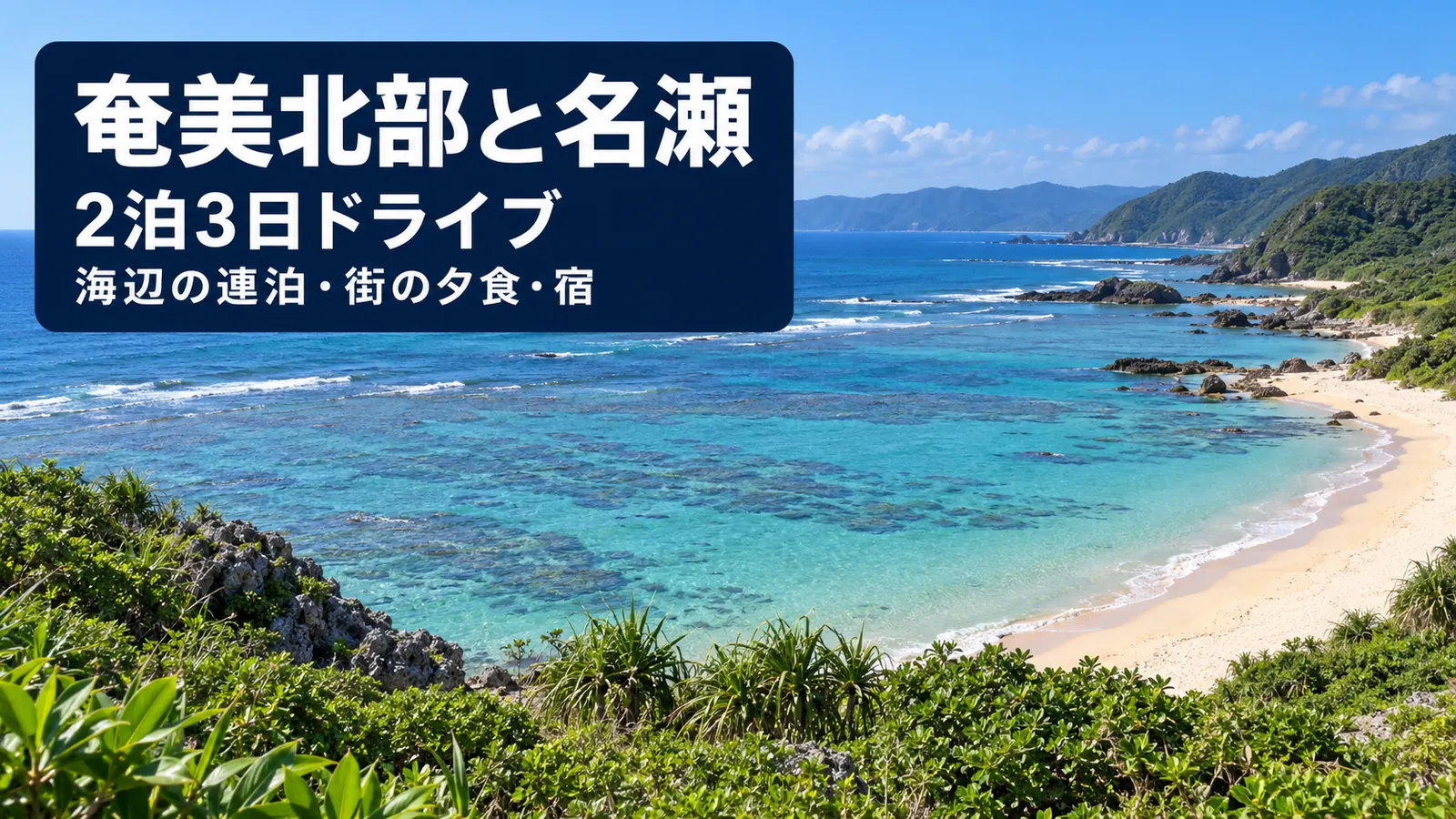 奄美北部と名瀬、2泊3日ドライブ、海辺の連泊・街の夕食・宿の写真調イメージ